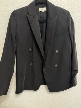 Vince Double-Breasted Black Blazer